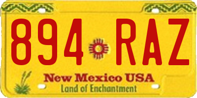 NM license plate 894RAZ