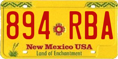 NM license plate 894RBA