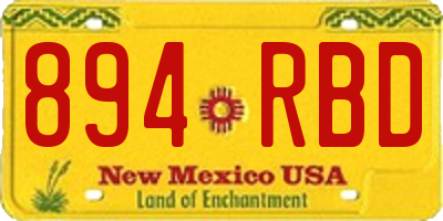 NM license plate 894RBD