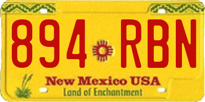 NM license plate 894RBN