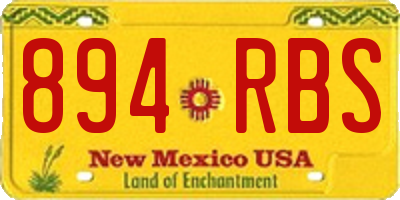 NM license plate 894RBS