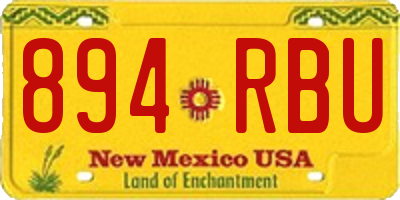 NM license plate 894RBU
