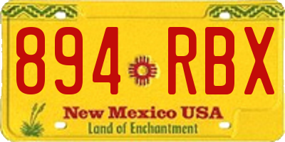NM license plate 894RBX