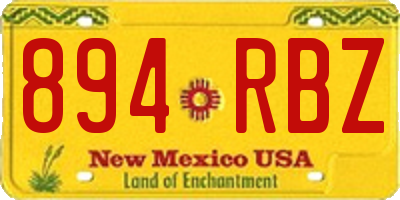 NM license plate 894RBZ