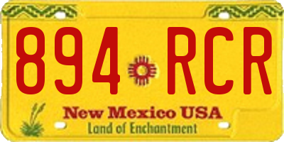 NM license plate 894RCR