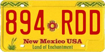 NM license plate 894RDD