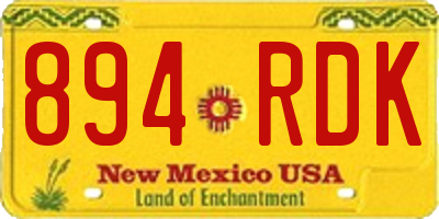 NM license plate 894RDK