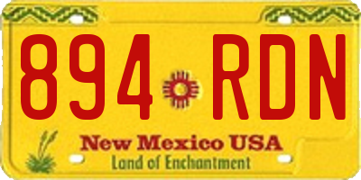 NM license plate 894RDN
