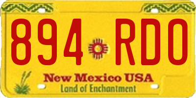 NM license plate 894RDO