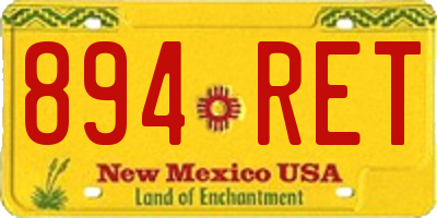 NM license plate 894RET