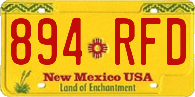 NM license plate 894RFD