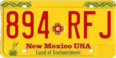NM license plate 894RFJ