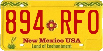 NM license plate 894RFO