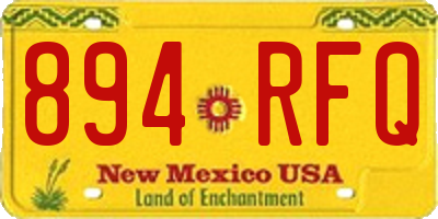 NM license plate 894RFQ