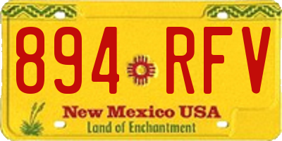 NM license plate 894RFV