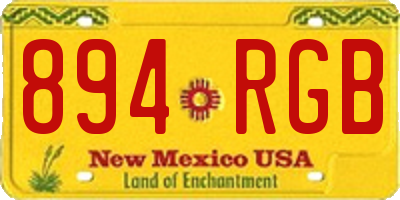 NM license plate 894RGB