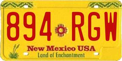 NM license plate 894RGW