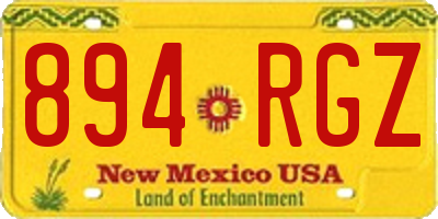 NM license plate 894RGZ