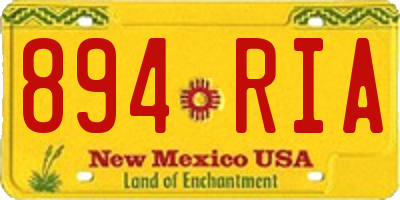 NM license plate 894RIA