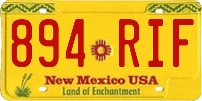 NM license plate 894RIF