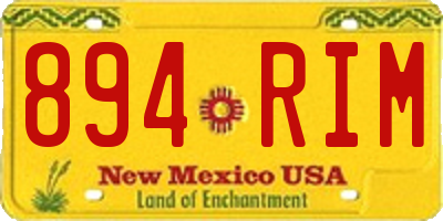 NM license plate 894RIM
