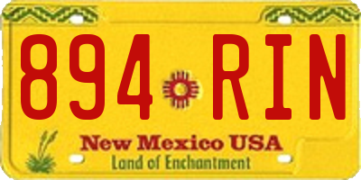 NM license plate 894RIN