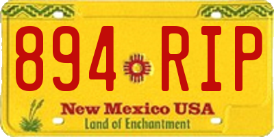NM license plate 894RIP