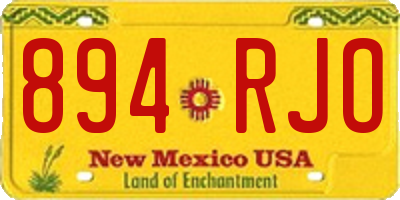 NM license plate 894RJO