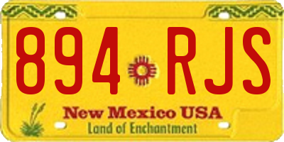 NM license plate 894RJS