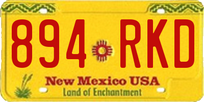 NM license plate 894RKD