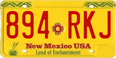 NM license plate 894RKJ