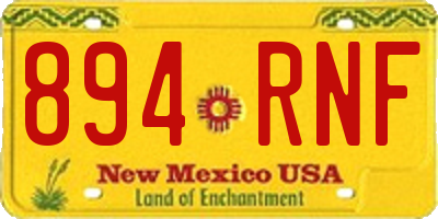 NM license plate 894RNF
