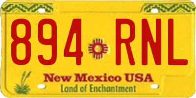 NM license plate 894RNL