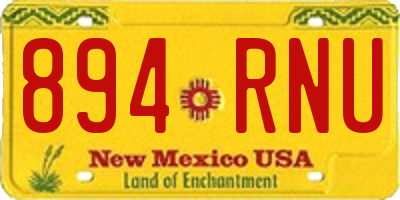 NM license plate 894RNU