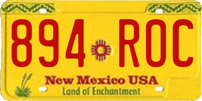 NM license plate 894ROC