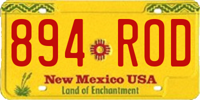 NM license plate 894ROD