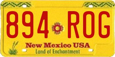 NM license plate 894ROG