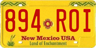NM license plate 894ROI