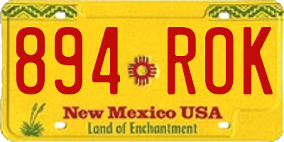 NM license plate 894ROK