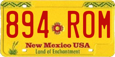 NM license plate 894ROM