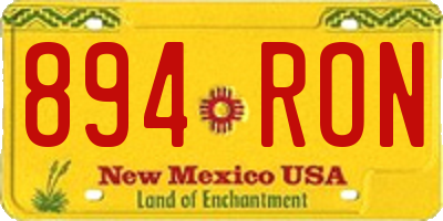 NM license plate 894RON
