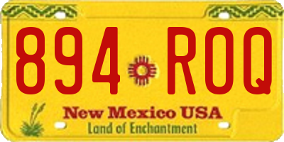 NM license plate 894ROQ