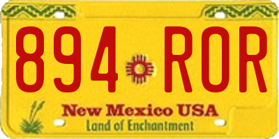 NM license plate 894ROR