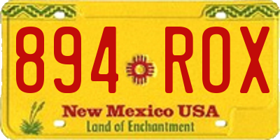 NM license plate 894ROX