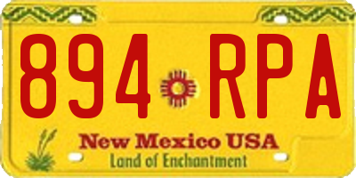 NM license plate 894RPA