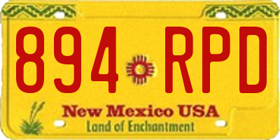NM license plate 894RPD