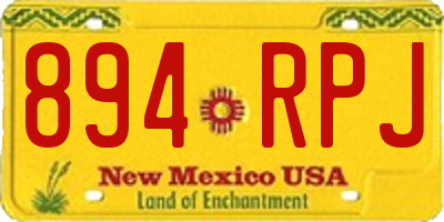 NM license plate 894RPJ