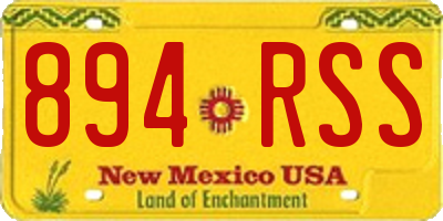 NM license plate 894RSS
