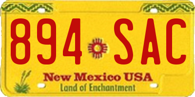 NM license plate 894SAC