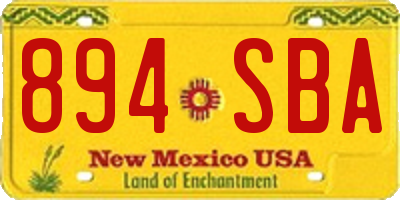 NM license plate 894SBA